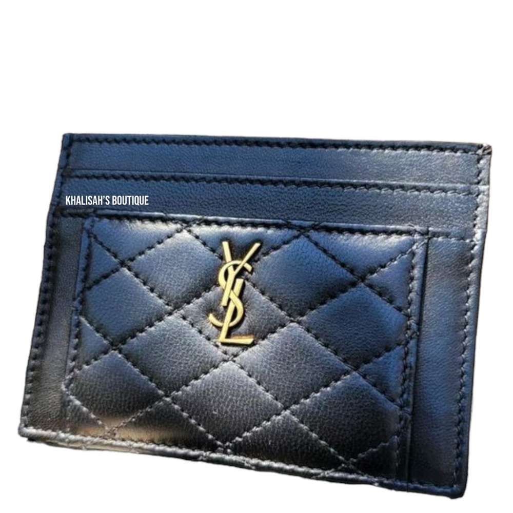 *Brand New! NWT! Authentic YSL Saint Laurent GABY CARD CASE HOLDER 100% LAMBSKIN - Picture 5 of 9